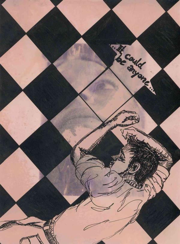  "Er" aus der Serie "Sie-Ich-Er" 2008 mixed media auf Fotopapier 