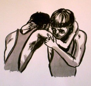 whatareyoufightingfor I 2009, Tusche auf Papier 20x20cm